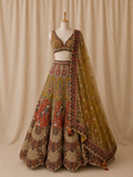 Estira Olive Green Lehenga