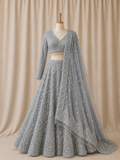 Faraday M Grey Lehenga
