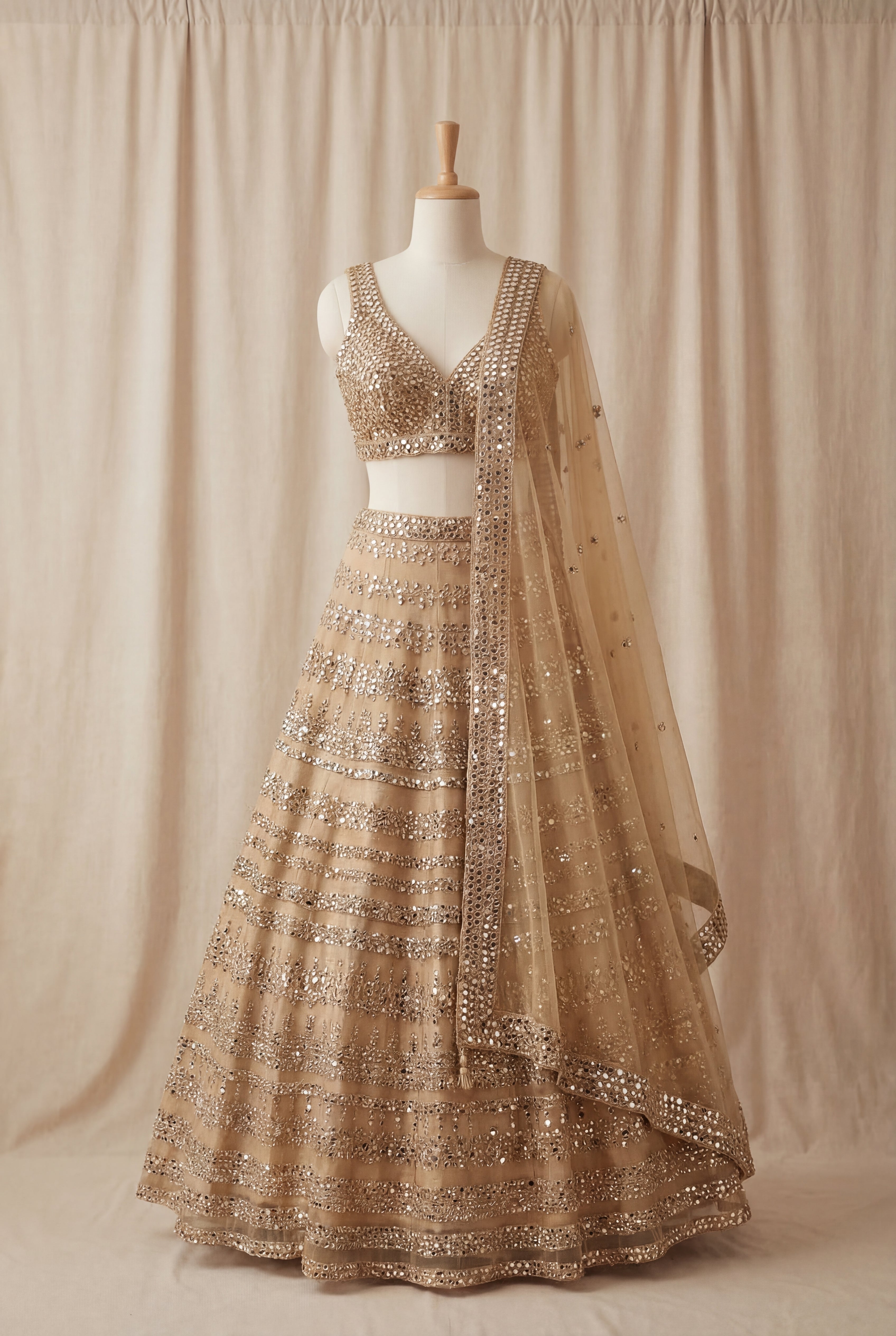 Golden Mirror Lehenga
