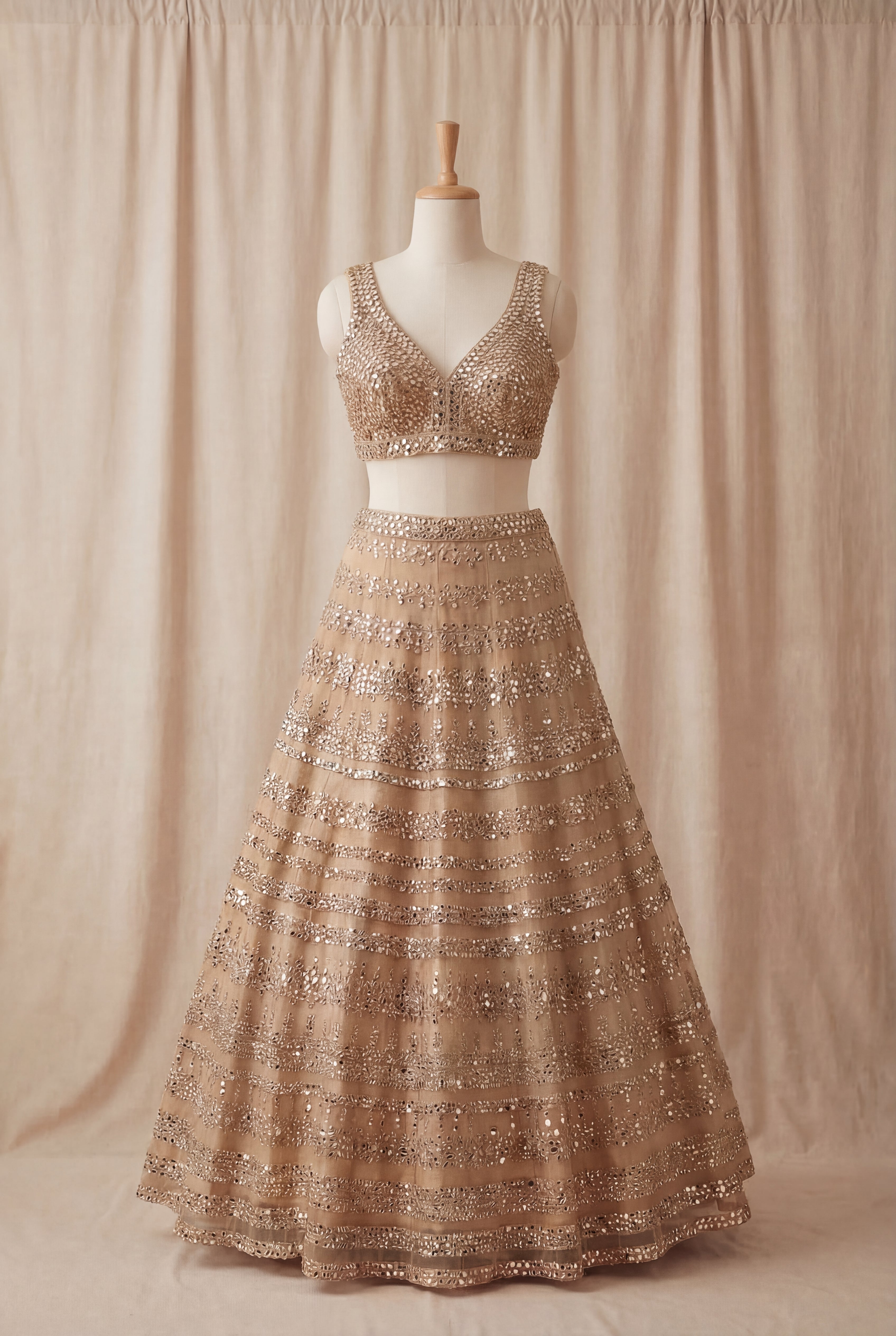 Golden Mirror Lehenga