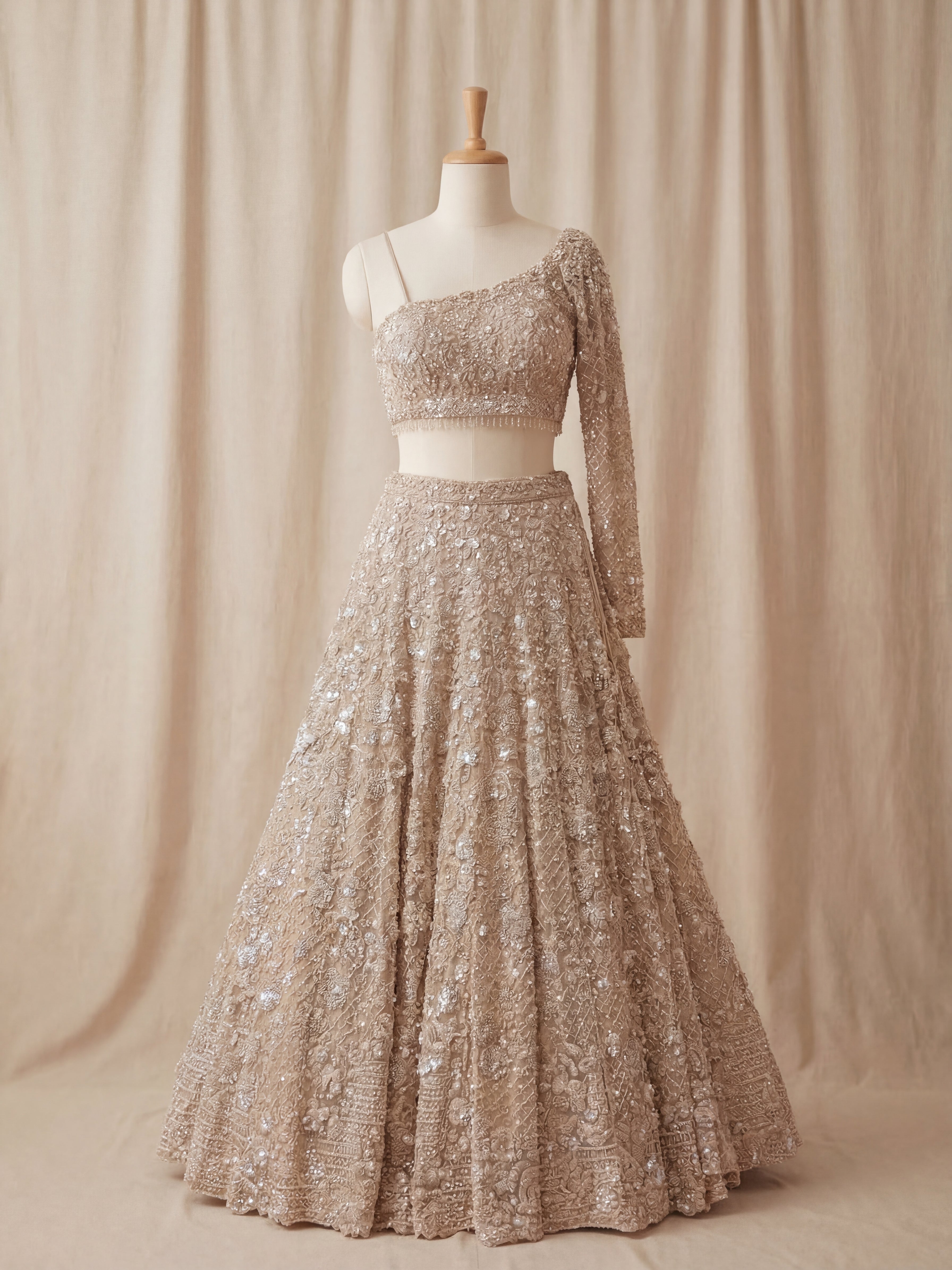 Liora Nude Lehenga - Khajana Boutique | Indian Bridal Wear Iselin NJ