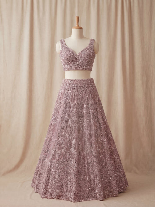 Durnaz Lilac Lehenga