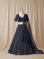 Dark Blue Swan Lehenga