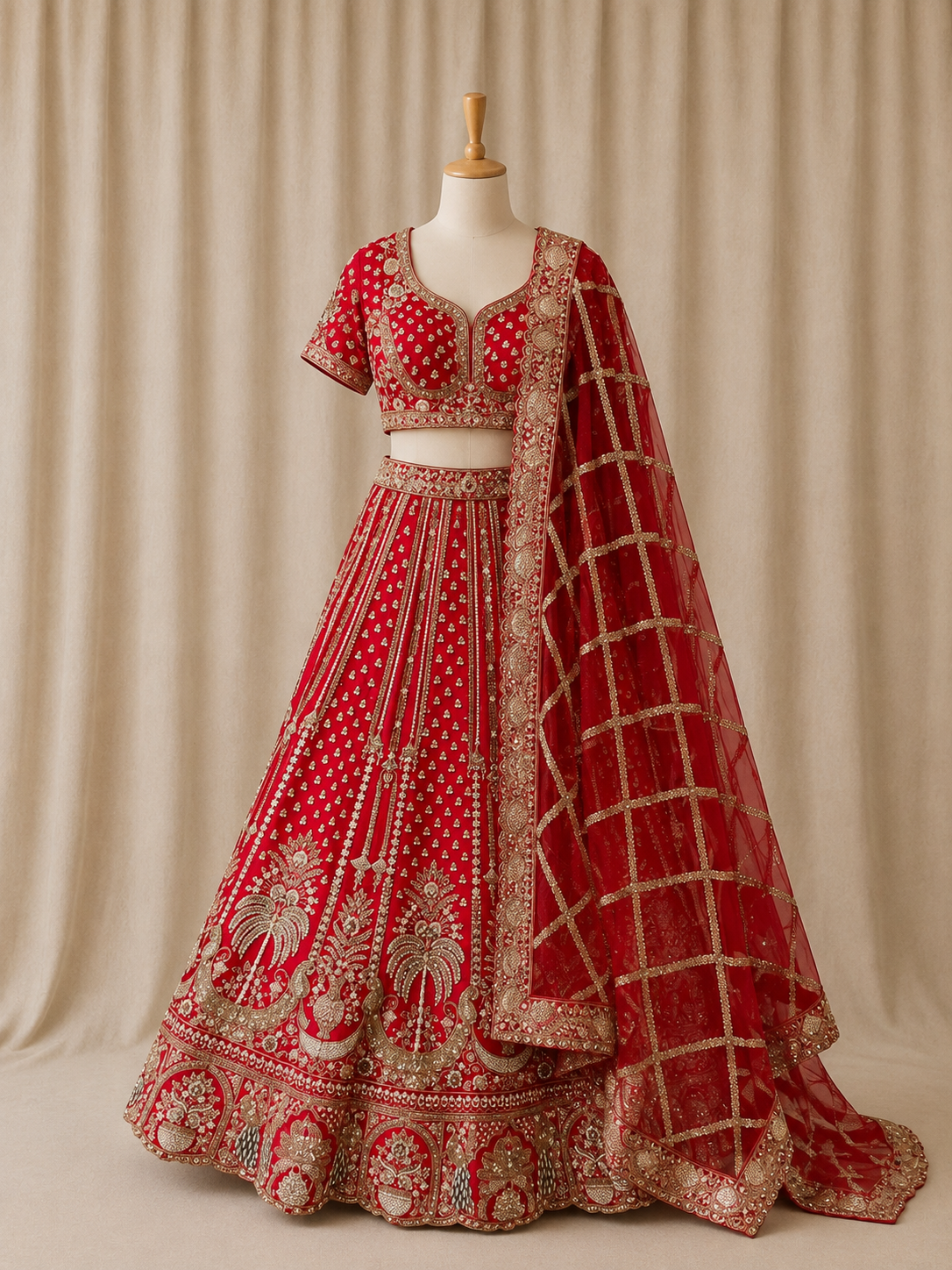 Lal Rang Makhala Lehenga